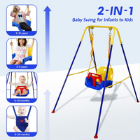 3-in-1 Toddler Swing Set and Baby Jumper with Foldable Metal Frame – Indoor & Outdoor Play