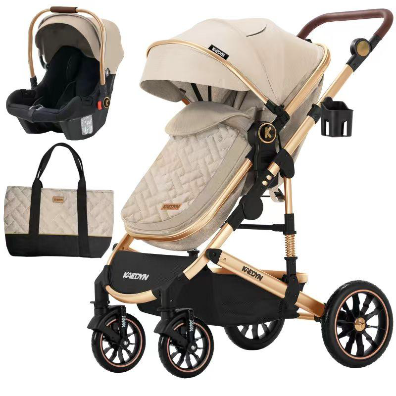 Buy Baby Stroller Pram in Brown - Lightweight, Comfortable, and Stylish | 3 Recline Positions & UV Protection