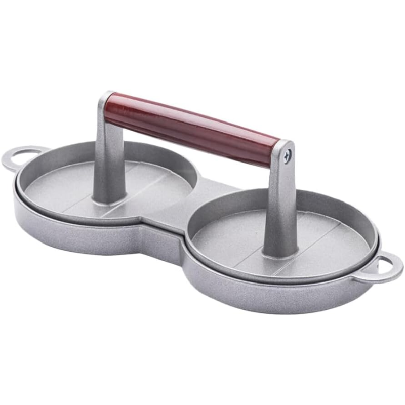 Double Hamburger Press Patty Maker – Non-Stick Aluminum Alloy Burger Mold for Perfect Grilling