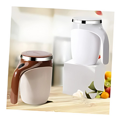Home Portable Rechargeable Self Stirring Traveling Coffee Mug (14cm) Stainless Steel (400 ml)