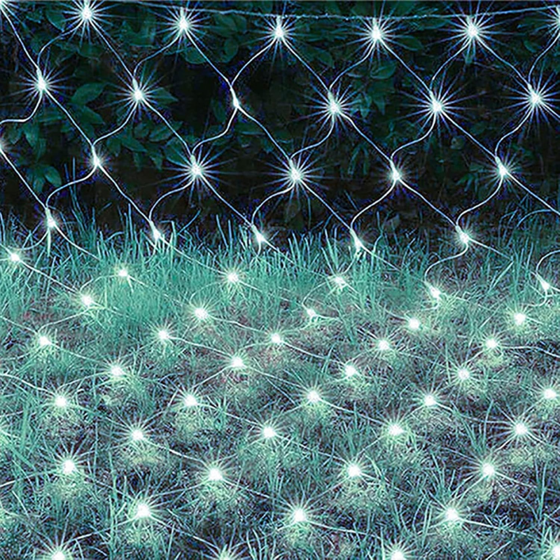 Outdoor Solar Christmas Net Lights – Waterproof LED Fairy Mesh Lights with Remote, 8 Modes, Warm White, 3m x 2m, 192 LEDs – Garden, Patio, Party & Wedding Decor