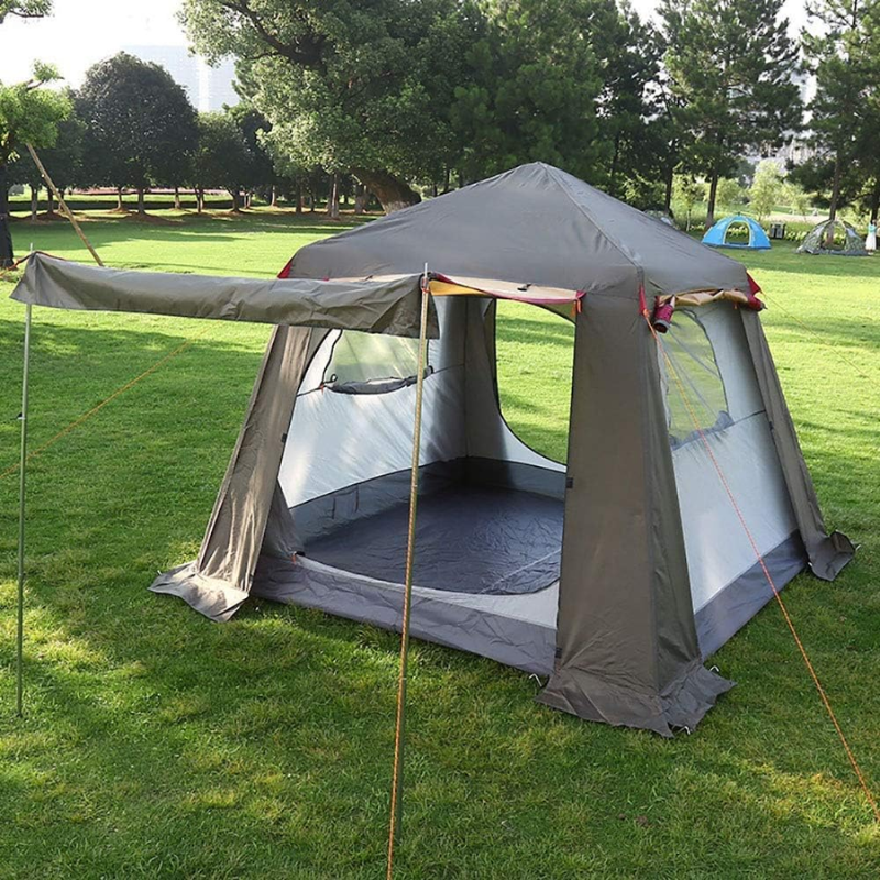 Spacious Family Dome Tent – High Ceiling, Airy Porch, 4-5 Person Camping Shelter for All Seasons, Waterproof & Windproof