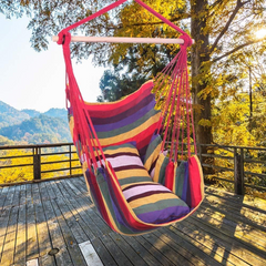 Hammock Hanging Rope Chair with 2 Pillows – Indoor & Outdoor Swing Seat for Ultimate Comfort