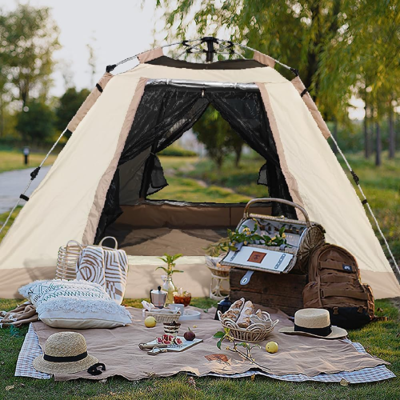 Camping Tent Pop Up – Waterproof 2/3/4 Person Instant Setup Outdoor Family Tent