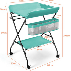 Multi-Function Baby Diaper Changing Table – Foldable & Portable Nursery Organizer with Safety Features | Adjustable Height & Storage