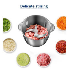 3L Stainless Steel Electric Food Processor & Meat Grinder – High Power, Double Blade