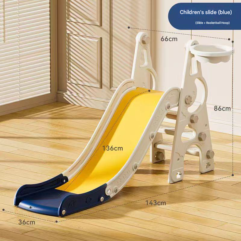 Children's Slide Playground Swings & Slide Combo – Indoor & Outdoor Fun (White, Yellow, Blue)