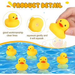 🛁 Yellow Rubber Bath Ducks for Kids – 12 Pack | Floating Squeaky Bath Toys for Baby Showers & Fun Bath Time Play