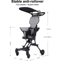 2-in-1 Stroller Pram (Grey/Black) – Compact, Versatile, and Sun-Protected