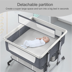 Foldable Twin Bedside Baby Cot – 4-in-1 Convertible, Portable & Adjustable Baby Crib