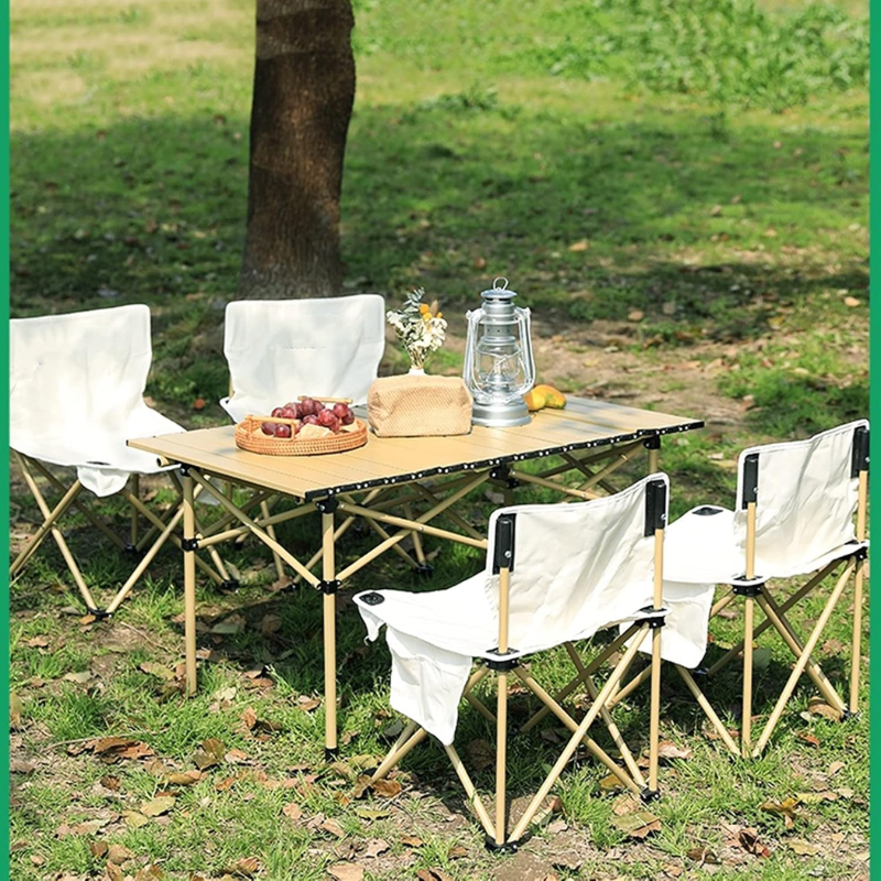 Folding Camping Table and Chair Set – Lightweight, Portable, Durable (4-in-1 Set, 36x36x31cm)