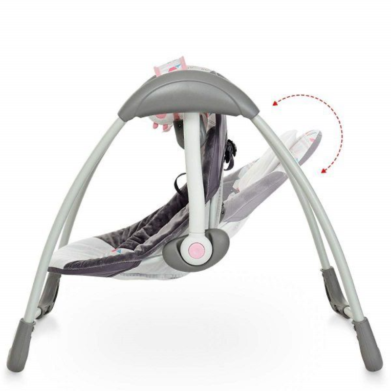 Deluxe Portable Baby Swing – 5-Speed, Safety Harness, Toy Bar & Comfort