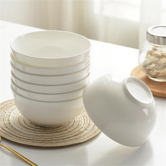 4.5-Inch White Stoneware Rice Bowl – 24oz Durable Ceramic Bowl for Cereal, Soup, Pasta & More (YD447928)