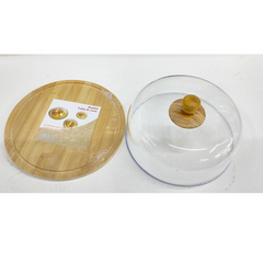 Reusable Round Cake Cheese Box with Bamboo Base & Acrylic Dome – 25cm & 30cm
