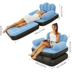 Multifunctional Single Size Inflatable Sofa with Air Pump – Ergonomic, Durable & Easy to Clean
