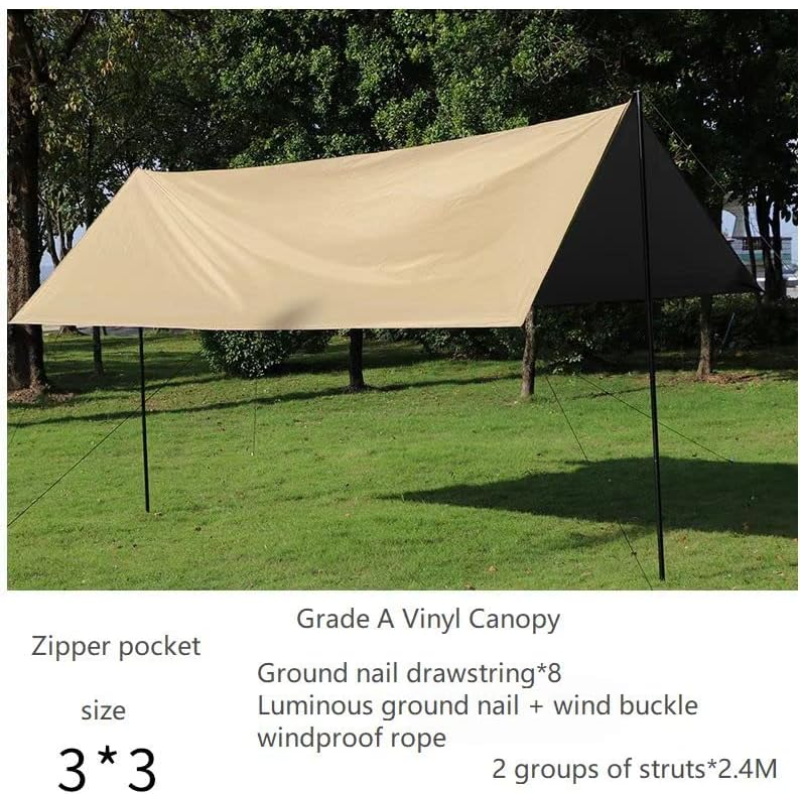 Ultra-Light Outdoor Camping Canopy - 3x4m Hexagonal Waterproof & UV-Resistant Awning for Picnics & Travel