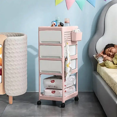 Multi-Layer Baby Storage Trolley – Mobile & Space-Saving Organizer for Newborn Essentials
