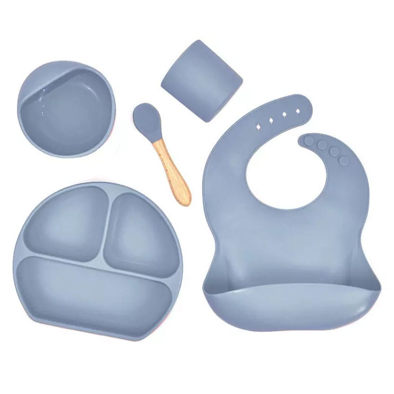 5 Pieces Silicone Baby Feeding Set – Safe, Durable, and Convenient for Every Mealtime