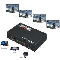 1 in 4 Out HDMI Splitter Adapter - Supports 4Kx2K, 3D, 1080P