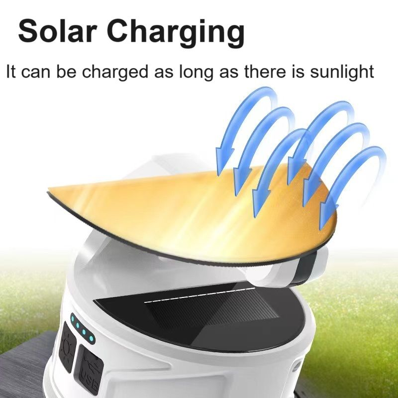Outdoor Camping Multi-function Lantern – Solar & Type-C Rechargeable