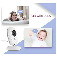 3.2 Inch LCD Screen Digital Wireless Video Baby Monitor with Two-Way Talk, Temperature Monitoring, Lullabies, and Night Vision