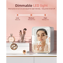 5L Skincare Mini Fridge with LED Mirror – Portable Cooler & Warmer for Cosmetics, Bedroom, Car & Office