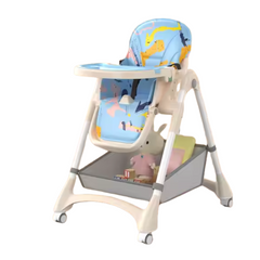 Adjustable Rolling High Chair for Babies & Toddlers – Multi-Function Baby Feeding Chair with Tray