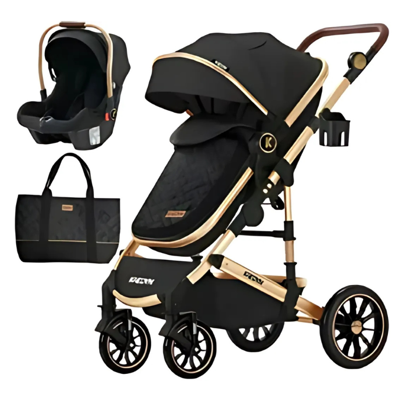 Buy Baby Stroller Pram in Brown - Lightweight, Comfortable, and Stylish | 3 Recline Positions & UV Protection