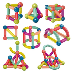 64-Piece Magnetic Sticks & Balls Educational Toy – STEM Learning Game for Kids