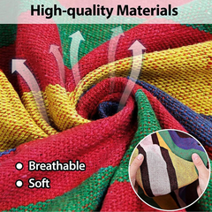 Hammock Hanging Rope Chair with 2 Pillows – Indoor & Outdoor Swing Seat for Ultimate Comfort
