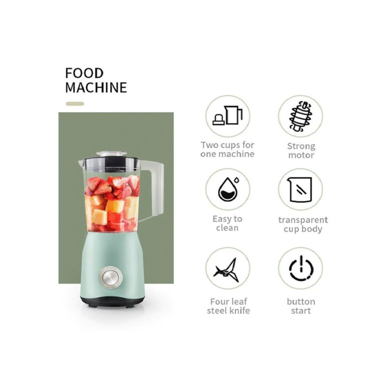 1500W Multifunctional Blender - Retro Ergonomic Design, Easy to Clean, and Compact