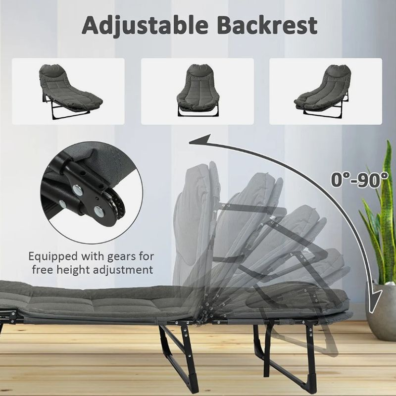 Multi-Functional Foldable Camping Bed & Lounge Chair – 176cm | Ergonomic, Portable & Adjustable