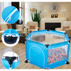 Large Navy Baby Playpen - Safe Indoor Playground with Protective Fence for Toddlers | 125x64x61cm