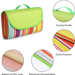 Extra Large Waterproof Picnic Blanket – Sandproof, Lightweight & Foldable Mat with Handle (78.7x78.7in)