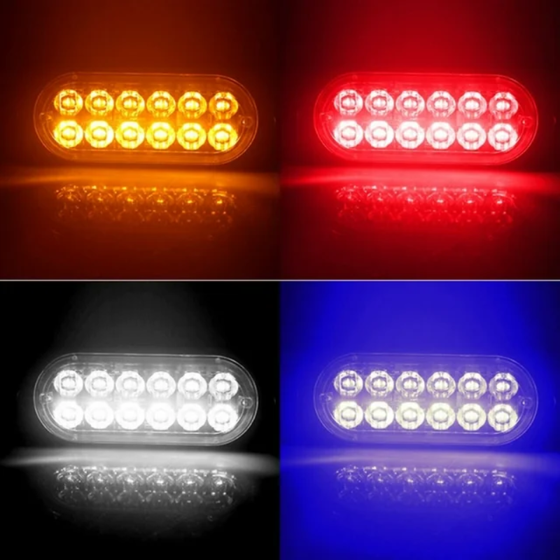 12T LED Emergency Flash Light Bar – 36W 12LED Strobe Light for Car, Truck, SUV, Van (12V-24V)