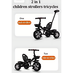 Toddler Tricycle with Detachable Parent Handle – Safe & Adjustable Ride