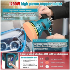 12V Electric Car Polisher Machine with 8-Speed Control & Polishing Pad Kit – Portable, Multi-Surface Buffer