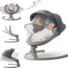 Premium Automatic Electric Baby Swing Cradle | Adjustable Speed, Music & Mosquito Net