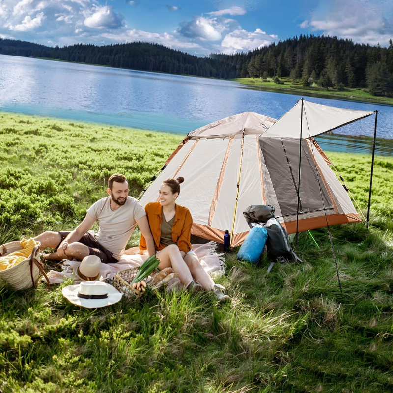Camping Tent Pop Up – Waterproof 2/3/4 Person Instant Setup Outdoor Family Tent