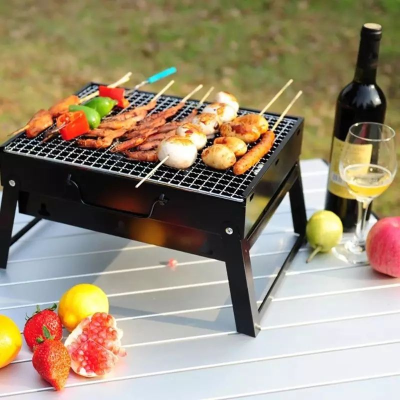 🛒 Portable Foldable BBQ Braai Grill – Compact Charcoal Grill for Picnics, Camping & Backyard Braais