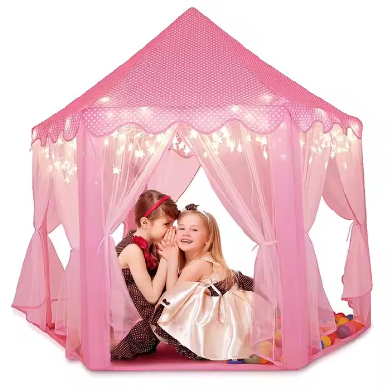 Princess Tent Girls Large Play House Kids Castle Play Tent with Star Lights – Indoor & Outdoor Fun for Children