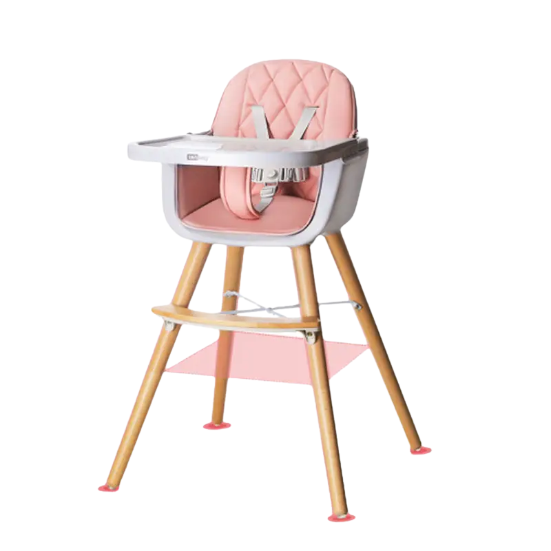 Custom Adjustable Baby Feeding High Chair – Portable Wooden High-Quality Soft Cushion Seat