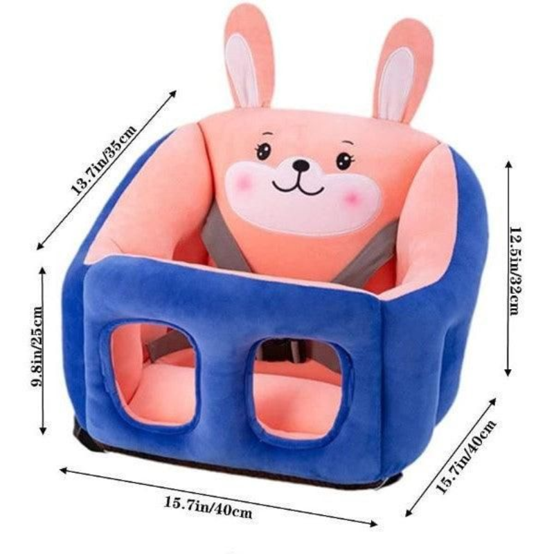 Cute Plush Baby Sofa Support Chair – Cartoon Animal Infant Seat with 360° Back Support & Safety Straps
