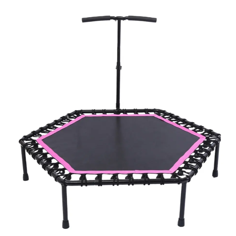 50-Inch Mini Fitness Trampoline with Adjustable Handle – Silent Rebounder for Indoor Cardio & Strength Training