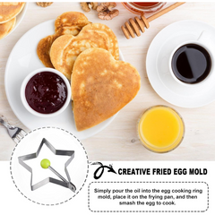 YD317872 Star-Shaped Egg Ring – Stainless Steel Non-Stick Mold for Fried Eggs, Pancakes & More