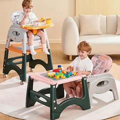 Adjustable Height Learning Chair For Babies - 3 In 1 Kids Plastic Toddler Booster Dining Eating Feeding Chair
