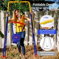 3-in-1 Toddler Swing Set and Baby Jumper with Foldable Metal Frame – Indoor & Outdoor Play