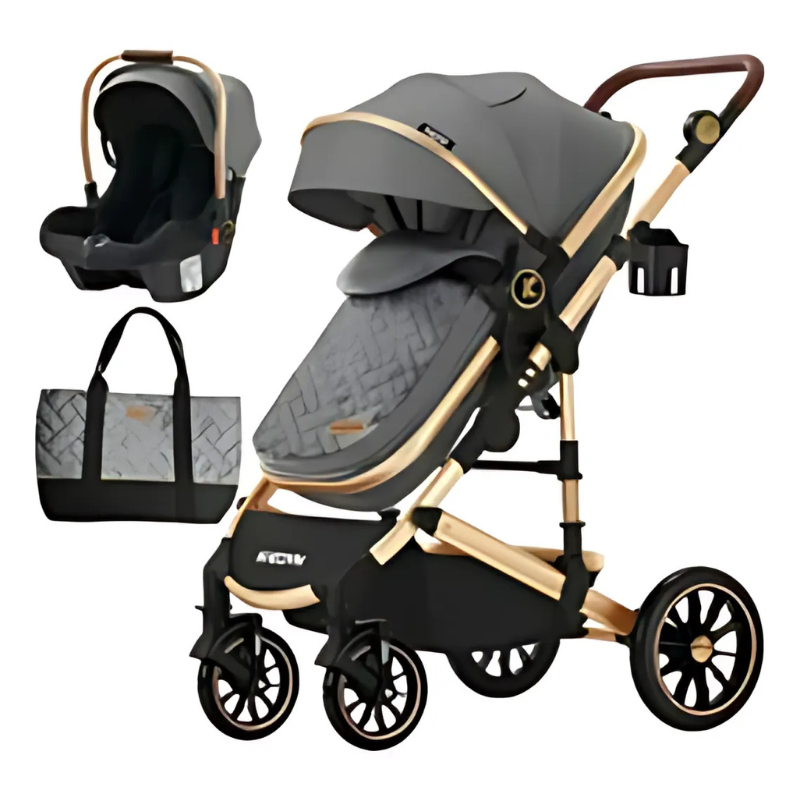 Buy Baby Stroller Pram in Brown - Lightweight, Comfortable, and Stylish | 3 Recline Positions & UV Protection