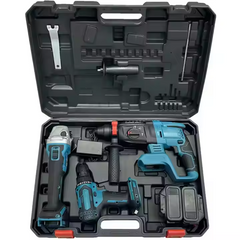 21V Cordless Power Tools Combo Kit - Brushless Hammer Drill, Wrench, Angle Grinder & Cutting Tool Set - 3Pcs, 4Pcs, 5Pcs with Hard Case