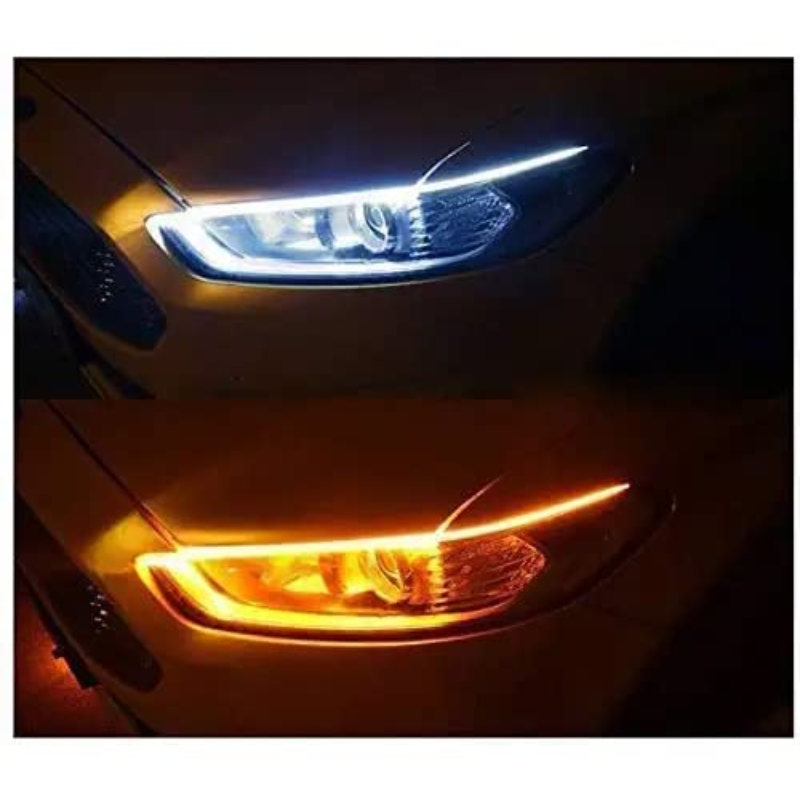 60cm Flexible LED Headlight Strip Light – Universal Daytime Running Light for Cars & Motorbikes